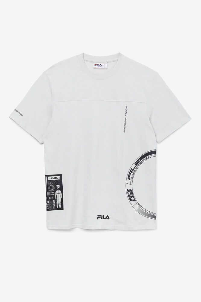 Fila T-Shirt Deltalife Graphic Mens White - India CLK-746053